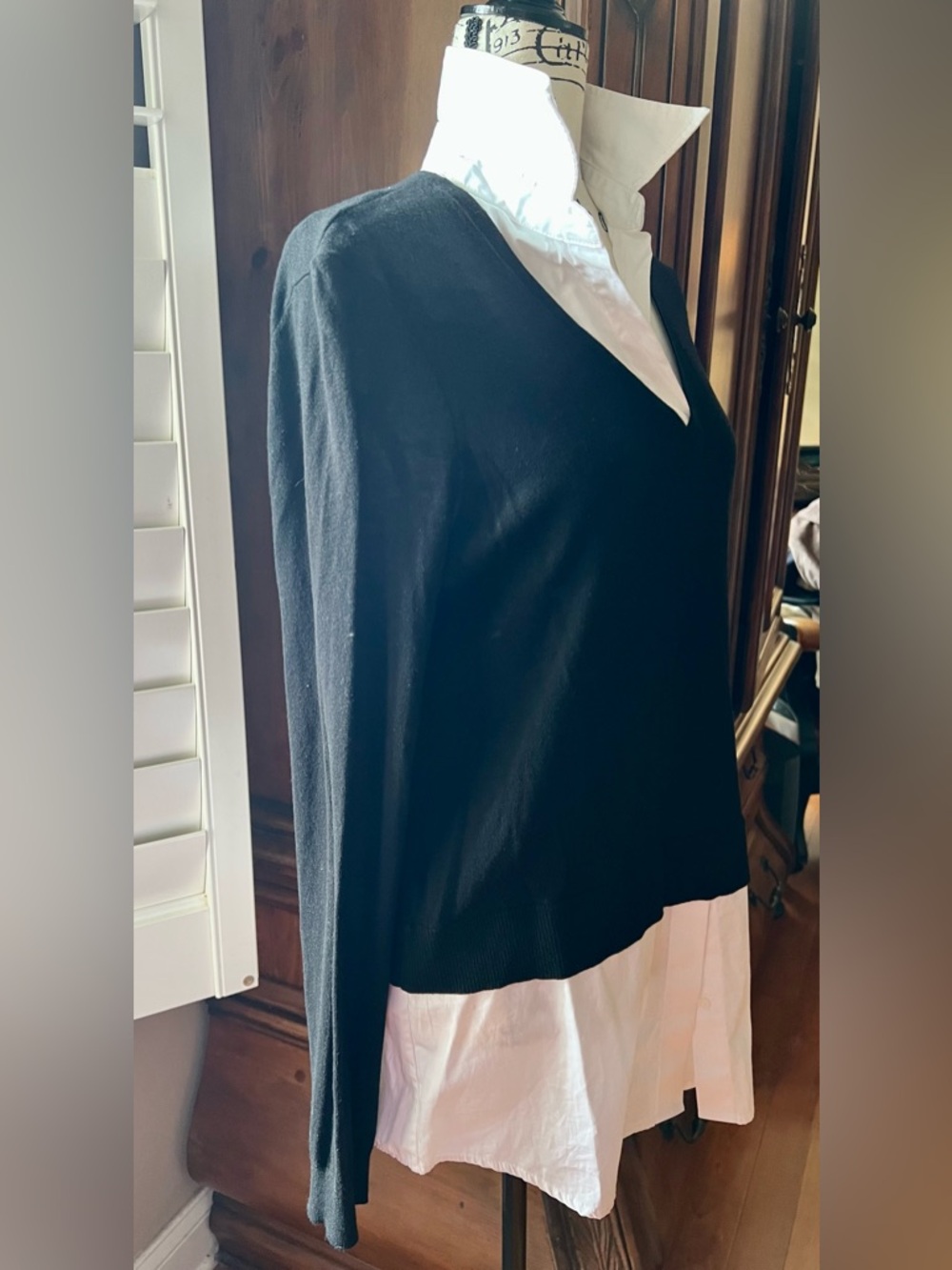 Ralph Lauren Black and White Collared Shirt